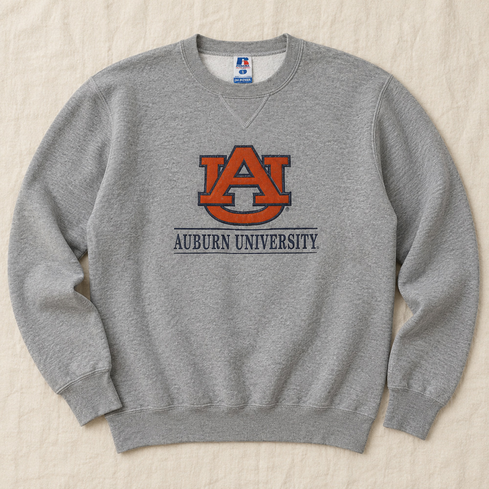 Auburn Tigers Russell Athletic Crewneck Sweatshirt Gray Small NCAA